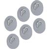 AOWINHIT Set di Corde Elastiche con Toppa in PVC con a D, 6 Pezzi per Zattere e Tavole da Stand Up Paddle, Include Corda Elastica da 5 M (Grigio)