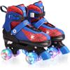 TopAutoGear Nattork - Pattini a rotelle per bambini, 4 misure, regolabili, Quad Skates con ruote luminose, regalo di compleanno per ragazzi, principianti, interni ed esterni, blu S