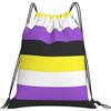 Generic Zaino con Coulisse Nonbinary Flag Borsa con Coulisse Grande capacità Drawstring Backpack Pieghevole Sacchetta Sportiva per Viaggi Spiaggia Vacanze