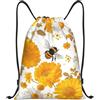 Generic Zaino con Coulisse Bee Sunflower Honeys Sacchetta Sportiva Impermeabile Drawstring Backpack Grande capacità Sacca da Palestra per Vacanze Viaggi Unisex