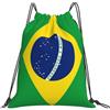 Generic Zaino con Coulisse Brazil Flag Sportiva Zainetto Pieghevole Sacca da Palestra Impermeabile Drawstring Backpack per Scuola Viaggi Unisex