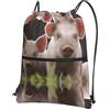 YYHWHJDE Cute Pig Prints, zaino con coulisse, leggero, impermeabile, con tasca con cerniera, per viaggi ed escursioni