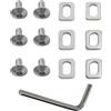 LivGrain Set di viti M5 per pedali per bici SPD per sistemi Keo, hardware di montaggio in acciaio per scarpe da ciclismo su strada, 6 rondelle argentate