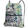 YYHWHJDE Zaino con coulisse con stampa di balene, colore blu scuro, leggero, impermeabile, con tasca con cerniera, per viaggi ed escursioni