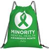 Generic Zaino con Coulisse Minority Mental Health Awareness Month Borsa con Coulisse Leggero Sacca da Palestra Grande capacità Drawstring Backpack per Viaggi Spiaggia Scuola