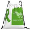 Generic Zaino con Coulisse in July I Wear Green for Minority Mental Health Awareness Month Sacca da Palestra Resistente Borsa con Coulisse Impermeabile Drawstring Backpack per Spiaggia Scuola Unisex