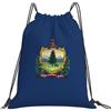 JBJGKHLP Zaino con coulisse con stampa bandiera del Vermont, per sport, allenamento, viaggi, yoga, borsa fitness portatile