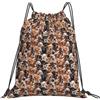 JBJGKHLP Molti cani stampa coulisse zaino donna uomo sport allenamento viaggio yoga borsa fitness portatile