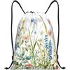 Generic Zaino con Coulisse Multi Colored Flowers Borsa con Coulisse Resistente Sacchetta Sportiva Grande capacità Drawstring Backpack per Spiaggia Unisex Viaggi