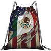 Generic Zaino con Coulisse Mexico Flag Drawstring Backpack Pieghevole Sportiva Zainetto Leggero Sacchetta Sportiva per Unisex Scuola Vacanze