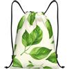 Generic Zaino con Coulisse Green Leafy Branches Drawstring Backpack Leggero Borsa con Coulisse Impermeabile Sacchetta Sportiva per Spiaggia Unisex Scuola