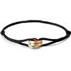 Kim Johanson Bracciale da donna in corda nautica, tricolore, in diversi colori, con anello in acciaio inox in argento, oro e oro rosa, impermeabile, regolabile, per donne, Eine Grösse, Acciaio