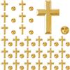 SUPERFINDINGS 24 spille a croce in lega dorata, 2,4 x 1,6 cm, spille cristiane per funerali, chiesa, preghiera, bavero, sfuso, decorazioni per costumi