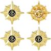 SUPERFINDINGS 4 Pezzi Stella A 8 Punte Con Ancoraggio Pin In Lega Spille Reverse Platino Decorazioni Abiti Tema Marina Per Costumi Cappelli Giacche Borse