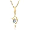 PAKORIO Collana pendente moissanite twist elegante donna, 0,5ct VVS1, placcata oro 14K, ipoallergenica, catena regolabile 40-45cm, anti-ossidazione, regalo(B-Trasparente)