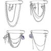 SUPERFINDINGS 4 Stil Decorative Spille da Bavero Punk Spille con Collo Spille per Abito Spilla Argentata Spilla per Cintura con Catena a Pendente Spilla in Lega Spilla con Stella Spilla con Farfalla