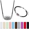 SUPERFINDINGS 2Styles - Set di collana con diffusore di oli essenziali, braccialetto e medaglione per aromaterapia, con 20 cuscinetti per profumo, collane regolabili