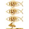 SUPERFINDINGS 4 spille in acciaio inox con 304 fermagli a forma di pesce Gesù in platino/oro/nero gioiello cristiano per cappotto, camicia vestito colletto accessori regalo, 9x27mm, Acciaio