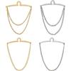 SUPERFINDINGS Set di 4 collane per cravatte da uomo in 4 colori, in oro e argento, alla moda, accessori da uomo, con chiusura ad anello, per abiti, eleganti fermacravatta e penne