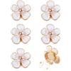 SUPERFINDINGS 6 bottoni da Polsino a fiore bianco camelia elegante in lega smaltata alla moda, ideale per un costume da lavoro