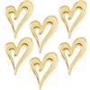 SUPERFINDINGS 6 spille a forma di cuore, dorate, in lega, per camicia, matrimonio, amore, spilla in metallo aperta per gioielli fai da te, decorazione per abiti, sciarpe, cardigan, regali di San