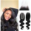 DaiMer 2x6 Lace Closure Body Wave Transparent Lace Closure 100% Brazilian Virgin Human Hair Extensions for Black Women with Pre Plucked Baby Hair Free Part Natural Color 12 Inch