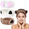 Classicseali 3 fasce per capelli con orecchie di gatto, per cosmetici, spa, da donna, graziose orecchie di gatto, per doccia, cura della pelle, sport, trucco, sonno (caffè + beige + bianco)