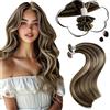 Moresoo Extension Capelli Veri Cheratina Balayage #P4/27 35cm 40g 50ciocche | Sfumatura Calda, Integrazione Invisibile, Stile Semplice, Volume Sobrio, Tocco Morbido, Aspetto Sano, Fascino