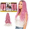 Ser Mulher Extension per Treccine Africane Sintetici con Onde, Morbidi e Inodori - Texture Capelli Soffice, Facile da Pettinare, 1 Pack per Styling Completo,75cm 480g NEW FRENCH CURL (WhitePink/WhiteDegradee)