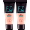 Maybelline New York Fit Me Matte & Poreless Fondotinta Liquido Opacizzante Pelli da Normali a Grasse Colore 102 Fair Ivory - 2 Cosmetici
