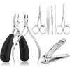 BEZOX Set tagliaunghie BEZOX 8 pezzi, kit manicure pedicure in acciaio inossidabile, tagliaunghie di precisione e pinze per unghie in una custodia in pelle premium