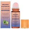 ZOMKIFA Olio di Ricino Biologico con Roller in Quarzo Rosa, Olio Ricino Naturale per Ciglia, Sopracciglia e Viso, Castor Oil Roll-On Idratante e Nutriente per la Cura della Pelle
