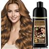 WEILNELL Shampoo Colorante Marrone Chiaro per Capelli Grigi, 500ML Light Brown Hair Dye Shampoo 3 in 1, Shampoos Colorante Capelli Bianchi Istantaneo, Naturale Hair Dye Tinta per Donna Uomo (Marrone Chiaro)