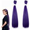 ZUMIKO 2 pezzi capelli viola da intrecciare, capelli sintetici da 26 pollici, capelli sintetici, ciocche lunghe per bambini, capelli sintetici per feste, Halloween, carnevale, cosplay