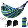 Arreditaly Amaca Da Campeggio E Giardino Con Sacca Trasporto Cinghie E Moschettoni Inclusi Struttura Anti Ribaltamento Cotone Resistente Portata 300 Kg 210 x 150 Cm Blu