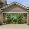 Generic Greenery Stone Garage Door Cover, lussureggiante piante tropicali grandi decorazioni per la porta del garage, decorazione estiva per la casa all'aperto 390 x 180 cm
