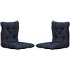 Chicreat Cuscini per sedie, con schienale, grigio scuro, 98 x 50 x 8 cm, set da 2