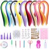Glarks Kit di Strumenti per Paper Quilling da 916 Pezzi, 900 Strisce da 5mm in 45 Colori con Penna Scanalata Curling Coach Pinzette Punteruolo Strumento di Modellatura Pin Perla Bump Styler Stampo