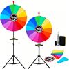 Normodic 61 cm Ruota della Fortuna da Girare Grande, con 14 Posti Colorati Regolabili, Supporto Regolabile da 100-160cm ideale per feste, aule e serate di gioco