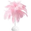 Serenophile Lampada da tavolo in piuma alla moda per la camera da letto, luci a LED soffuse, per la decorazione della casa ed eventi come matrimoni e feste (rosa)