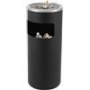 DHQCQL Pattumiera da 15 l, in acciaio inox con secchio interno, con posacenere e vassoio per ufficio, interni ed esterni, come cortili, rifiuti e riciclaggio, colore nero