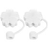 Homoyoyo 2 Pezzi Tappi per Cannuccia in Silicone Bianco Antipolvere Chiusura Ermetica Adatti Cannucce 6-8mm Protettori Decorativi per Uso Domestico e Attività All'aperto