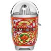 Smeg, Spremiagrumi Elettrico CJF01DGEU, Spremitura a Pressione Manuale, Beccuccio Antigoccia e Cono Universale, Base Antiscivolo, Avvolgicavo Integrato, 70W, Dolce & Gabbana