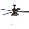 Lucande Ventilatore da soffitto con lampada (Vintage) colore Nero, in Metallo ad es. Soggiorno & Sala pranzo