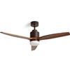 LEDKIA LIGHTING Ventilatore da Soffitto con luce Silenzioso DC Forest EVO Legno Scuro Telecomando Grande (più di 20 m²) 132 cm Marrone