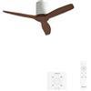 CREATE / WINDCALM S/Ventilatore da soffitto ABS bianco pale effetto legno scuro con controllore e telecomando / 40W, Temporizzatore, Ø112 cm, funzione estate-inverno