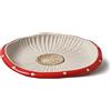 RESVUGA Piatto di insalata di funghi, 8 in Polka Dot Security Piatto di antipasto di dessert in ceramica, piatto di cena carino, pasta.