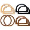 Abiyou 8 Pezzi Manico per Borsa in Legno, Manici Legno per Borse, Manici per Borsa a Forma di D, Manici Rotonda Borsa, Manici di Ricambio, Manici in Legno, per Handbags Straw Bag Portafoglio(2 Stile)