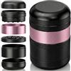 Viberium Grinder Metallo 60 mm- Grinder Belli Tritino, Grinders Kit Original, Accessori per Erbe, Herb Crusher Professionale, Macinino, 4 Pezzi, Nero Rosa