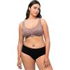 Ulla Popken Reggiseno di Scarico, Chiusura Anteriore, Senza Ferretto, Coppa C-D, Talpa, 7D Donna
